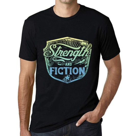 Homme T-Shirt Graphique Imprimé Vintage Tee Strength and Fiction Noir Profond