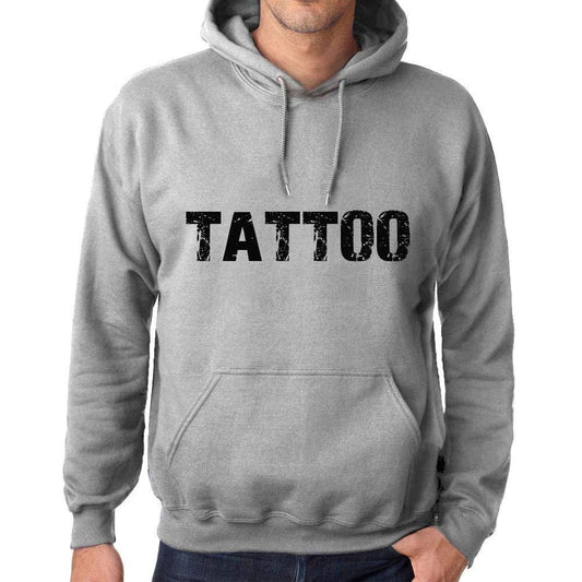 Ultrabasic Homme Femme Unisex Sweat à Capuche Hoodie Popular Words Tattoo Gris Chiné