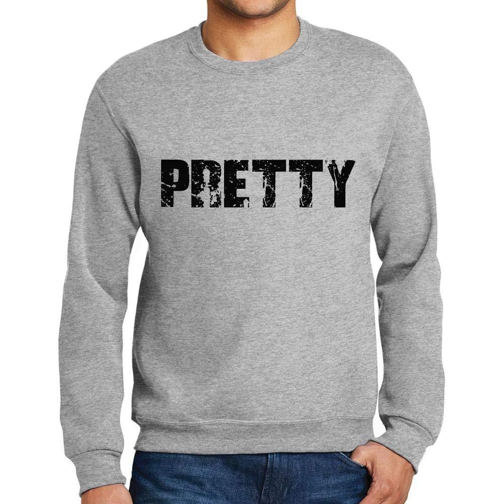 Ultrabasic Homme Imprimé Graphique Sweat-Shirt Popular Words Pretty Gris Chiné