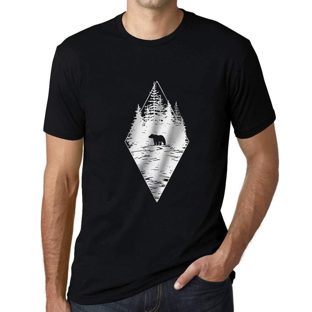 Ultrabasic - Homme T-Shirt Graphique Ours de la Forêt Noir Profond