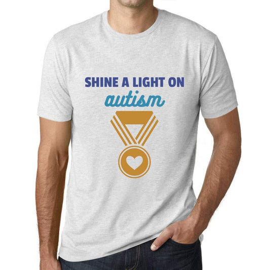 Ultrabasic Homme T-Shirt Graphique Shine a Light on Autism Blanc Chiné