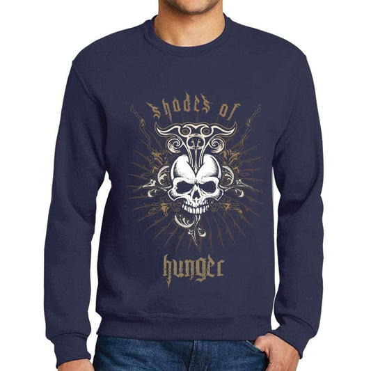 Ultrabasic - Homme Graphique Shades of Hunger T-Shirt Imprimé Lettres Marine