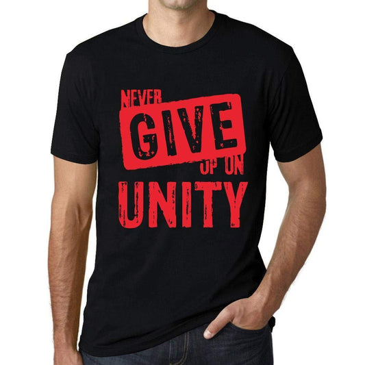 Ultrabasic Homme T-Shirt Graphique Never Give Up on Unity Noir Profond Texte Rouge