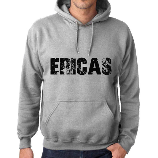 Ultrabasic Homme Femme Unisex Sweat à Capuche Hoodie Popular Words ERICAS Gris Chiné