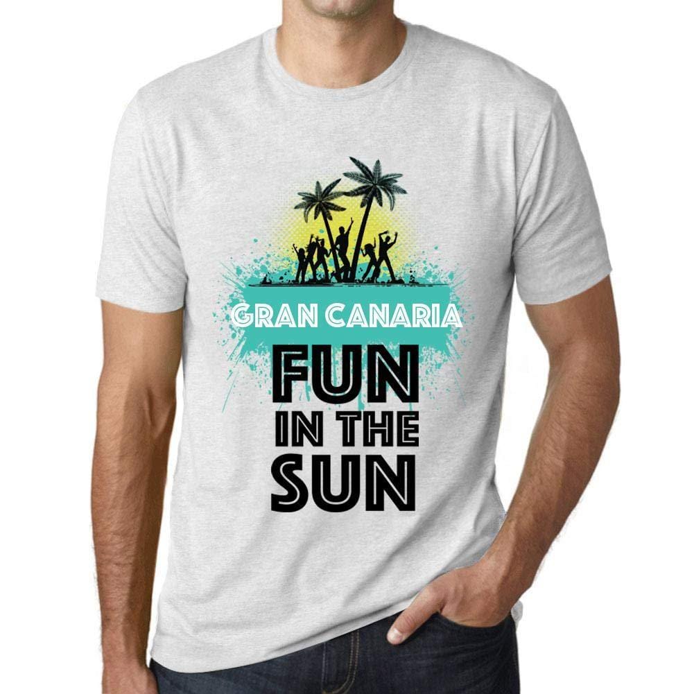 Homme T Shirt Graphique Imprimé Vintage Tee Summer Dance Gran Canaria Blanc Chiné
