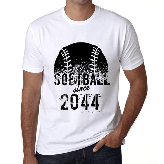 Men&rsquo;s Graphic T-Shirt Softball Since 2044 White - Ultrabasic