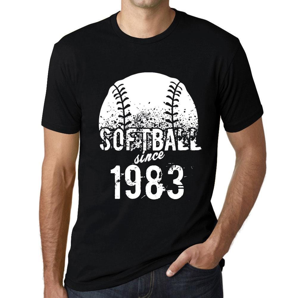 Men’s <span>Graphic</span> T-Shirt Softball Since 1983 Deep Black - ULTRABASIC