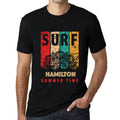 Men's Graphic T-Shirt Surf Summer Time HAMILTON Deep Black