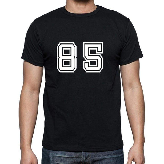 85 Numbers Black Mens Short Sleeve Round Neck T-Shirt 00116 - Casual