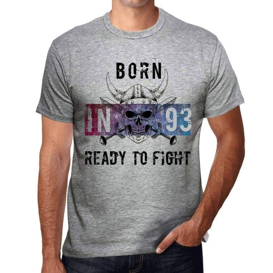 93 Ready To Fight Mens T-Shirt Grey Birthday Gift 00389 - Grey / S - Casual