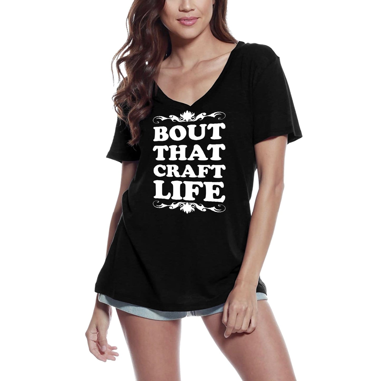 ULTRABASIC Women's T-Shirt Bout That Craft Life - Short Sleeve Tee Shirt Tops