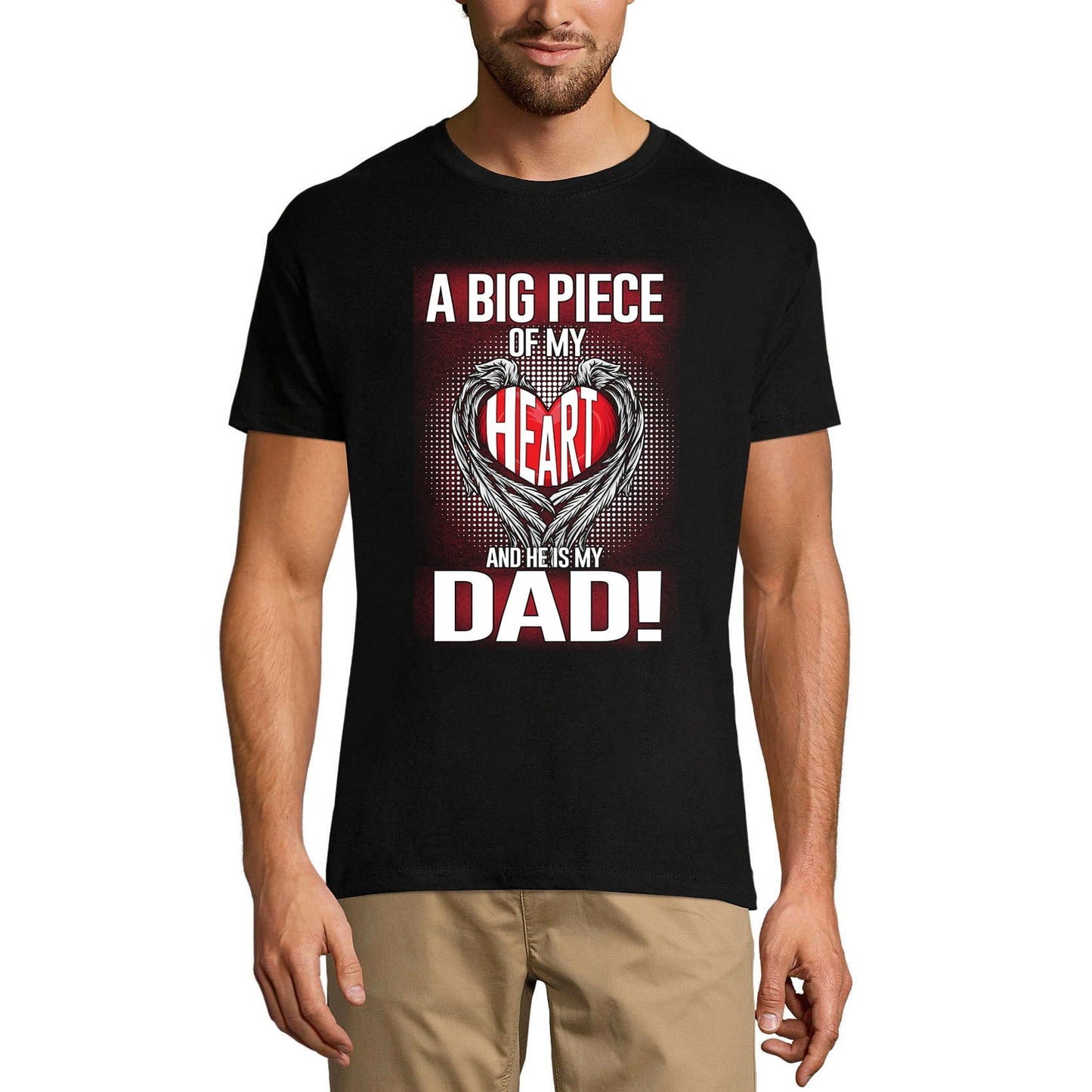ULTRABASIC Men's T-Shirt Big Peace Of My Heart And He Is My Dad - Daddy In Heaven