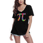 ULTRABASIC Women's V-Neck T-Shirt Pi Symbol Hibiscus - Funny Math Gift Tee Shirt