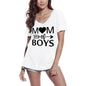 ULTRABASIC Women's T-Shirt Mom of Boys - Heart Short Sleeve Tee Shirt Gift Tops