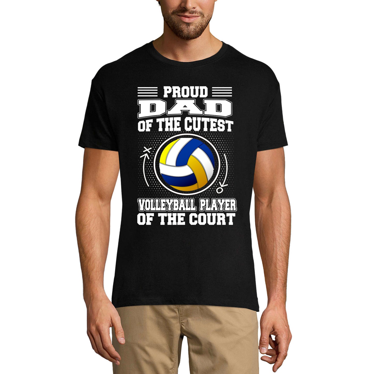 ULTRABASIC Men's T-Shirt Proud Dad Of the Cutest Volleyball Player of The Court