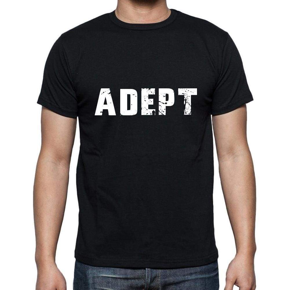 Adept Mens Short Sleeve Round Neck T-Shirt 5 Letters Black Word 00006 - Casual