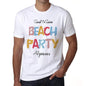 Algaiarens Beach Party White Mens Short Sleeve Round Neck T-Shirt 00279 - White / S - Casual