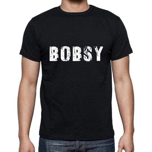 Bobsy Mens Short Sleeve Round Neck T-Shirt 5 Letters Black Word 00006 - Casual