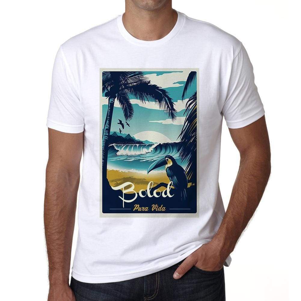 Bolod Pura Vida Beach Name White Mens Short Sleeve Round Neck T-Shirt 00292 - White / S - Casual