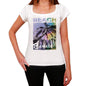 Bonete Beach Name Palm White Womens Short Sleeve Round Neck T-Shirt 00287 - White / Xs - Casual