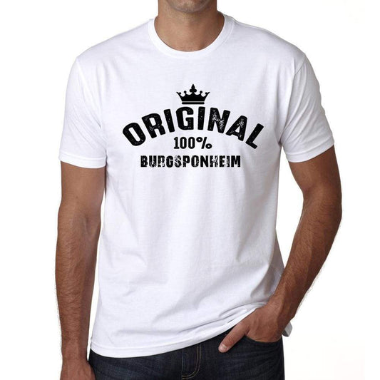 Burgsponheim 100% German City White Mens Short Sleeve Round Neck T-Shirt 00001 - Casual