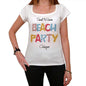 Cabugao Beach Party White Womens Short Sleeve Round Neck T-Shirt 00276 - White / Xs - Casual