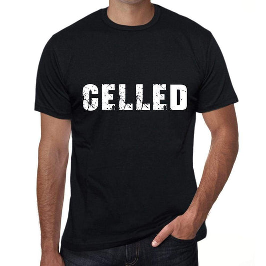 Celled Mens Vintage T Shirt Black Birthday Gift 00554 - Black / Xs - Casual