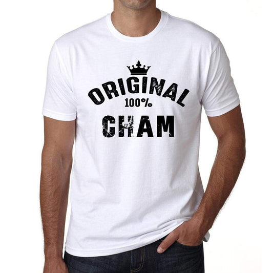 Cham 100% German City White Mens Short Sleeve Round Neck T-Shirt 00001 - Casual