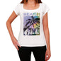 Chivla Beach Name Palm White Womens Short Sleeve Round Neck T-Shirt 00287 - White / Xs - Casual