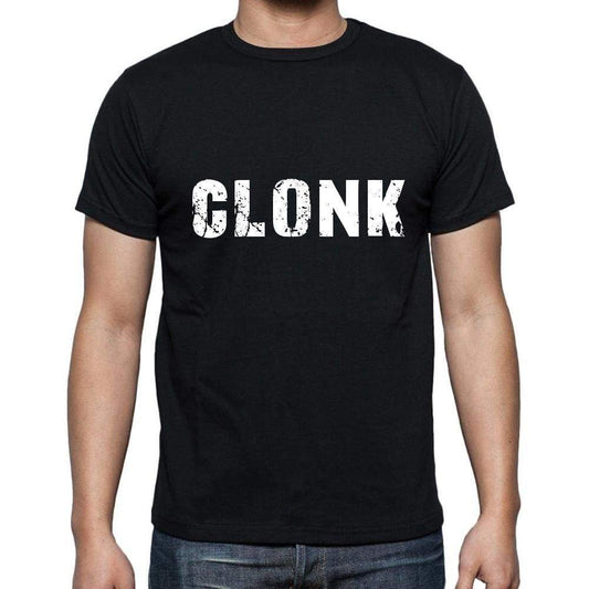 Clonk Mens Short Sleeve Round Neck T-Shirt 5 Letters Black Word 00006 - Casual