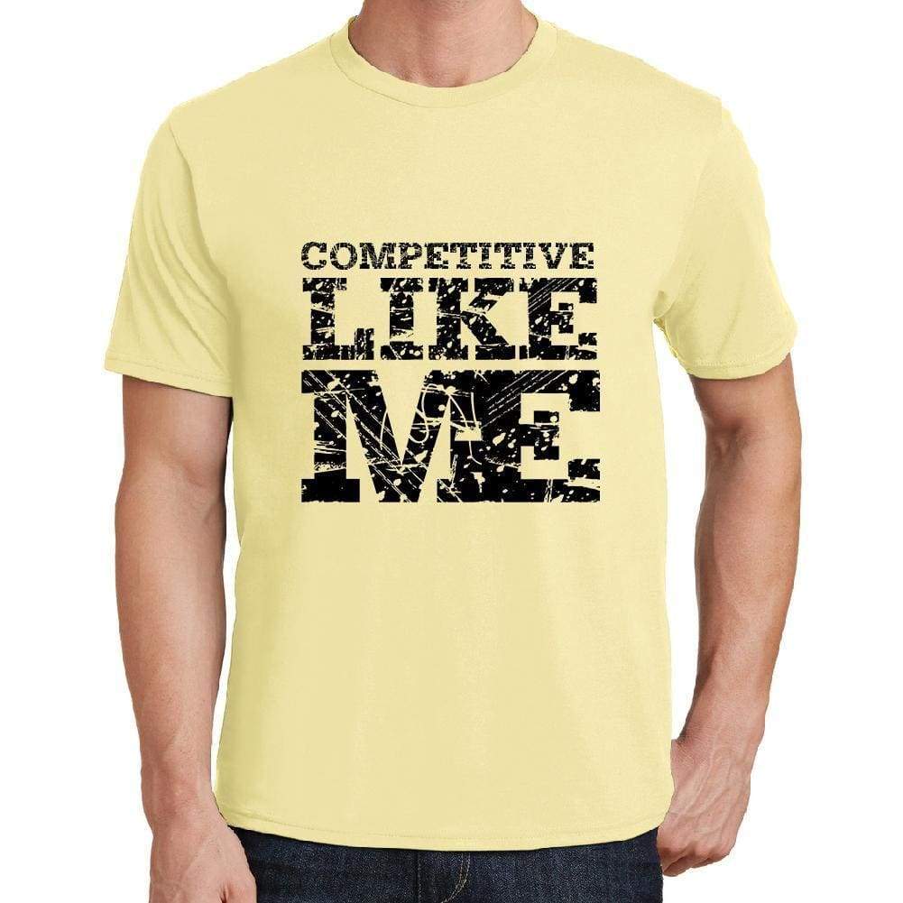 Competitive Like Me Yellow Mens Short Sleeve Round Neck T-Shirt 00294 - Yellow / S - Casual