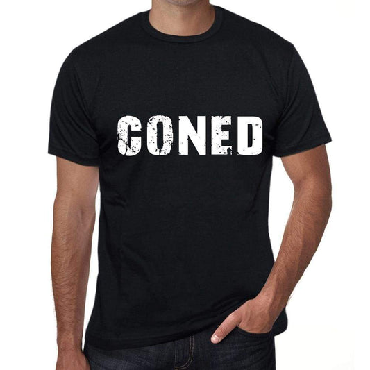 Coned Mens Retro T Shirt Black Birthday Gift 00553 - Black / Xs - Casual