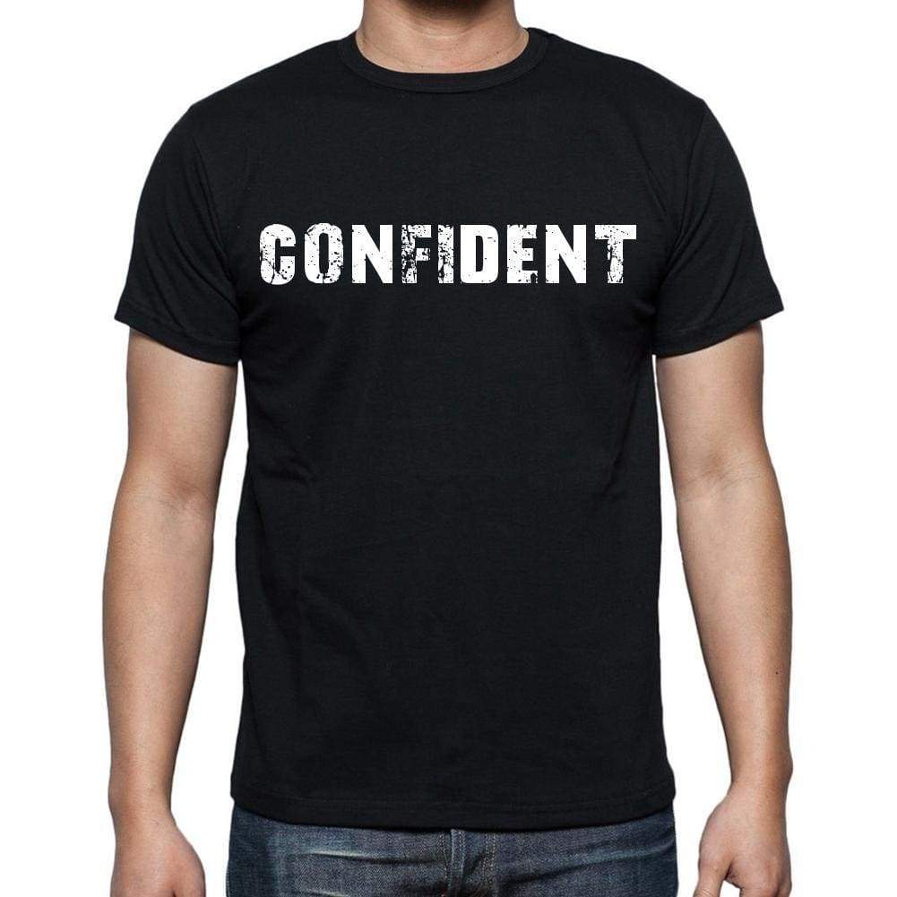 Confident White Letters Mens Short Sleeve Round Neck T-Shirt 00007