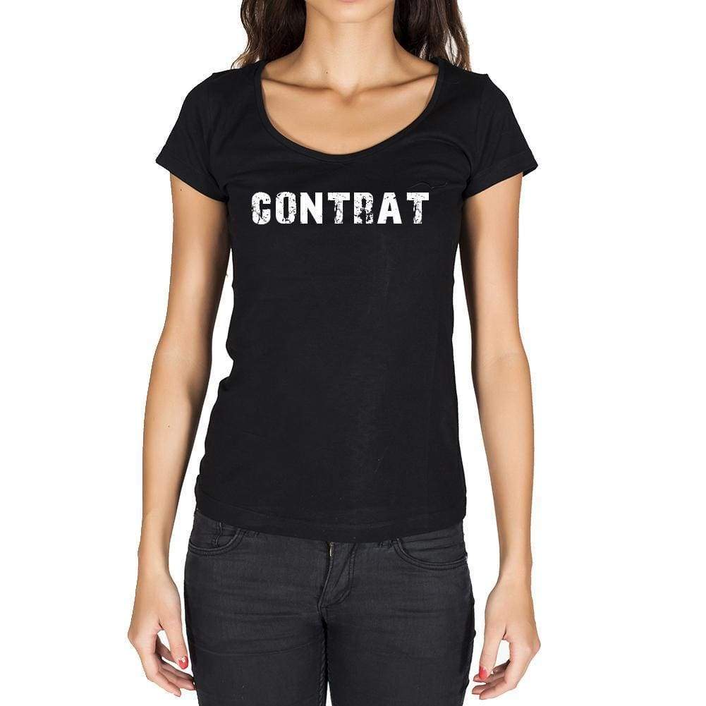 Contrat French Dictionary Womens Short Sleeve Round Neck T-Shirt 00010 - Casual