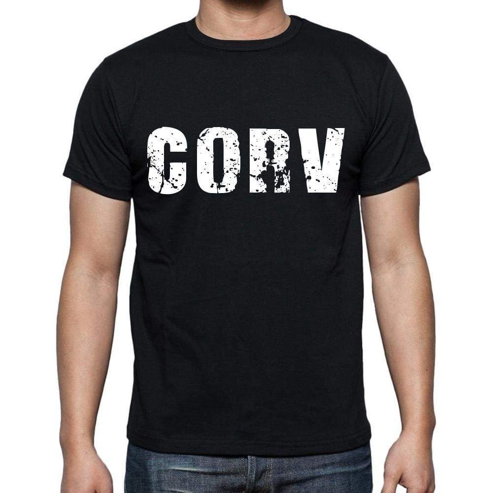 corv <span>Men's</span> <span>Short Sleeve</span> <span>Round Neck</span> T-shirt , 4 letters Black - ULTRABASIC