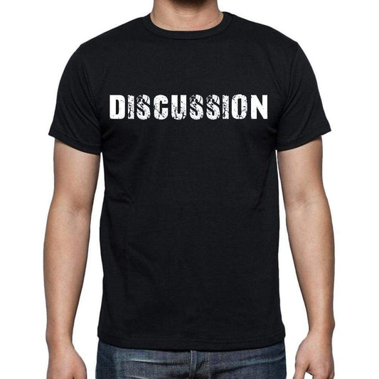 Discussion White Letters Mens Short Sleeve Round Neck T-Shirt 00007