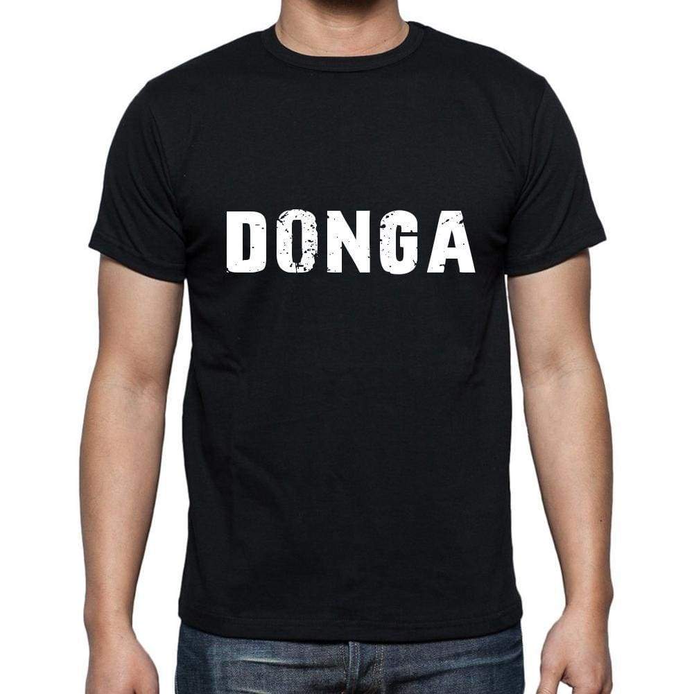 Donga Mens Short Sleeve Round Neck T-Shirt 5 Letters Black Word 00006 - Casual