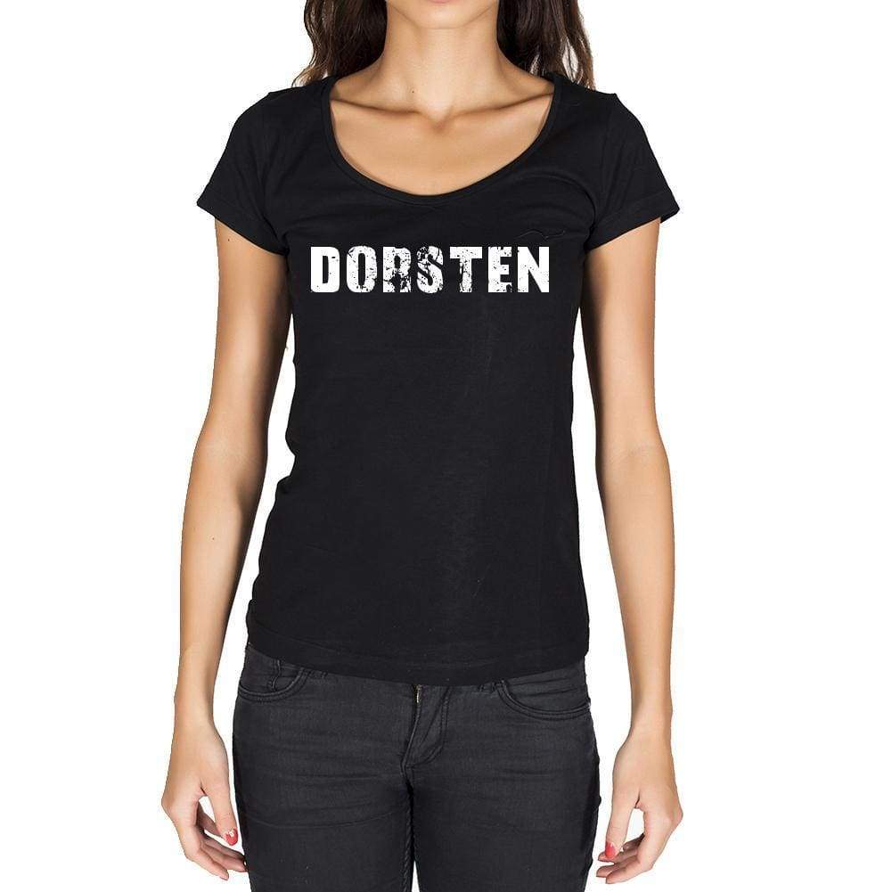 Dorsten German Cities Black Womens Short Sleeve Round Neck T-Shirt 00002 - Casual