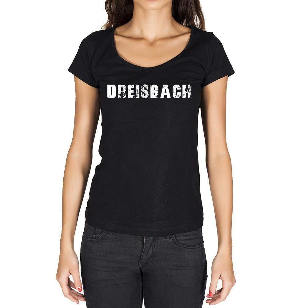 Dreisbach German Cities Black Womens Short Sleeve Round Neck T-Shirt 00002 - Casual