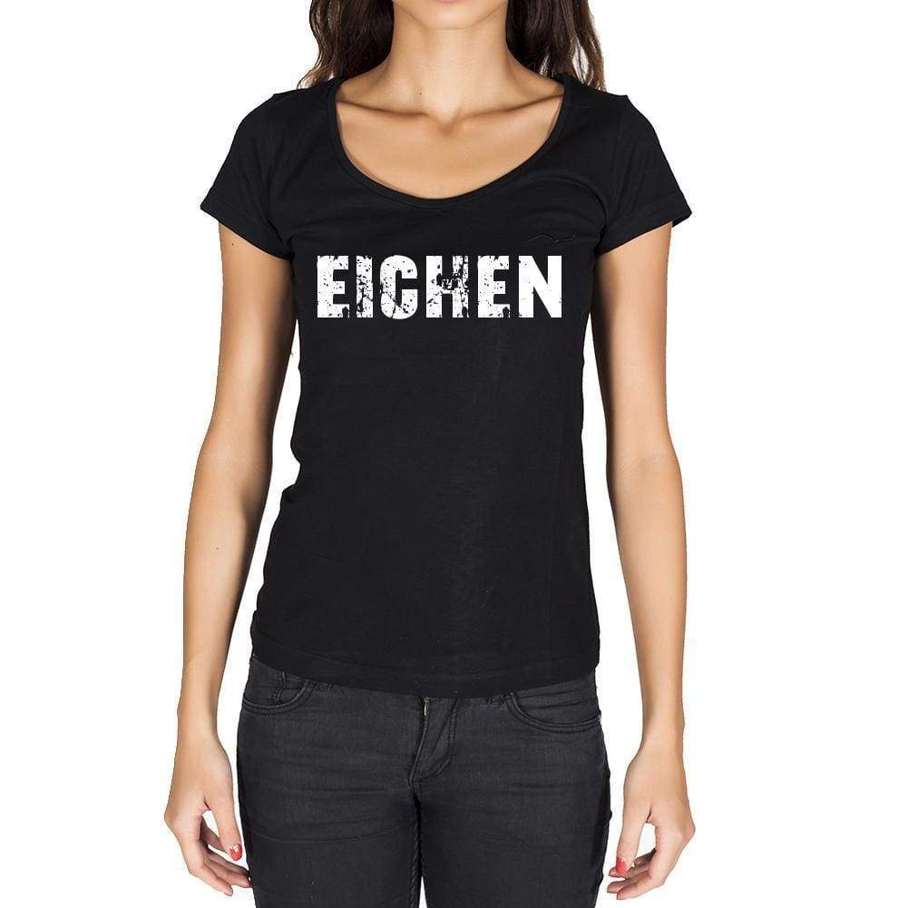 Eichen German Cities Black Womens Short Sleeve Round Neck T-Shirt 00002 - Casual
