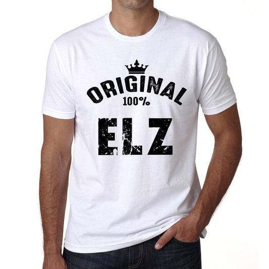 Elz 100% German City White Mens Short Sleeve Round Neck T-Shirt 00001 - Casual
