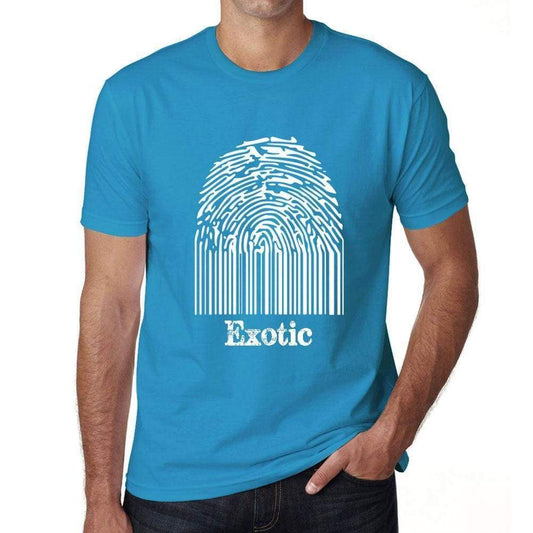 Exotic Fingerprint Blue Mens Short Sleeve Round Neck T-Shirt Gift T-Shirt 00311 - Blue / S - Casual