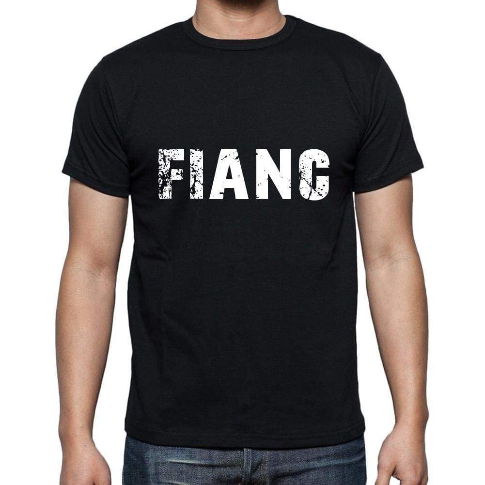 Fianc Mens Short Sleeve Round Neck T-Shirt 5 Letters Black Word 00006 - Casual