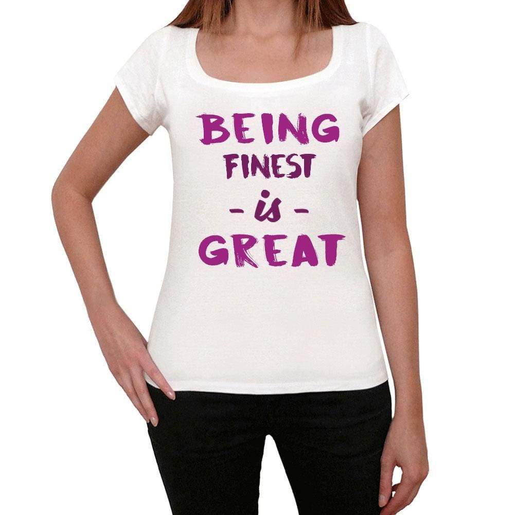 Finest Being Great White Womens Short Sleeve Round Neck T-Shirt Gift T-Shirt 00323 - White / Xs - Casual