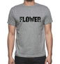 Flower Grey Mens Short Sleeve Round Neck T-Shirt 00018 - Grey / S - Casual