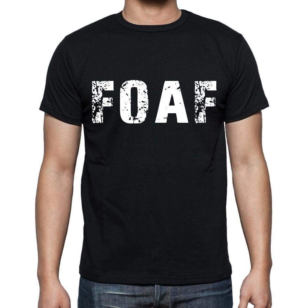 Foaf Mens Short Sleeve Round Neck T-Shirt 4 Letters Black - Casual