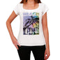 Gagra Beach Name Palm White Womens Short Sleeve Round Neck T-Shirt 00287 - White / Xs - Casual