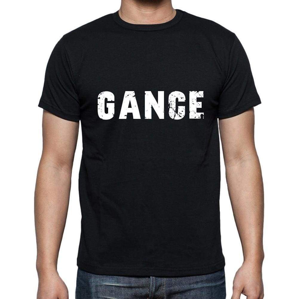 Gance Mens Short Sleeve Round Neck T-Shirt 5 Letters Black Word 00006 - Casual