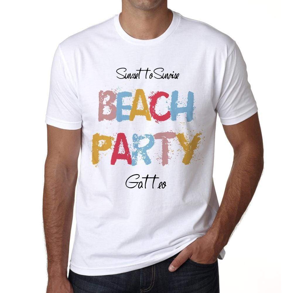 Gatteo Beach Party White Mens Short Sleeve Round Neck T-Shirt 00279 - White / S - Casual