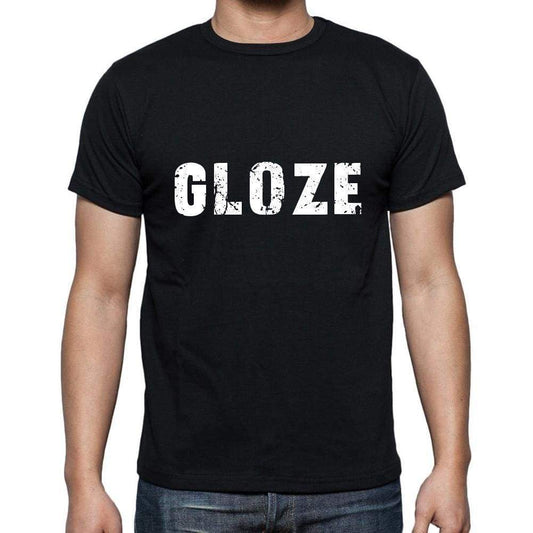 Gloze Mens Short Sleeve Round Neck T-Shirt 5 Letters Black Word 00006 - Casual